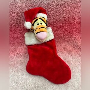 3D Disney Winnie The Pooh Tigger Christmas Stocking Stuffed Head Plush